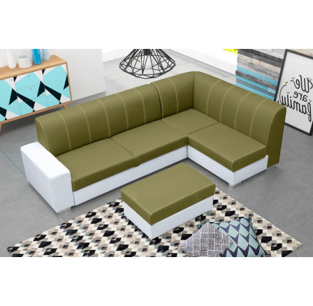 Rohová sedacia súprava MINISTER s Taburetom, Inari 34 + Soft 017, Pravá