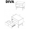 Nočný stolík DIVA SN čierny