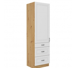 Kuchynská skriňa STIPE 60 DKS 210 3S 1F, Biela/Dub artisan