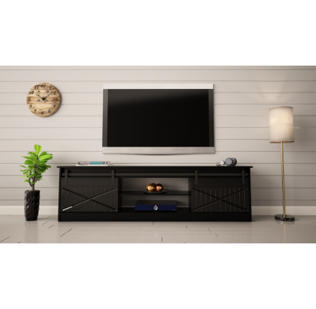 TV komoda GRANERO, Čierna TV komoda GRANERO, Čierna