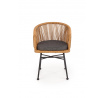 Jedálenská stolička K400, čierna/prírodná/sivá