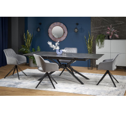 Jedálenský stôl VITORINO, efekt čierneho mramoru/čierna
