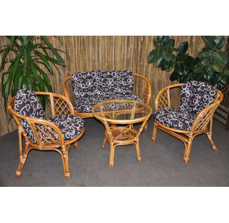 Ratanová sedacia súprava Bahama large BW, bublinkový vankúš