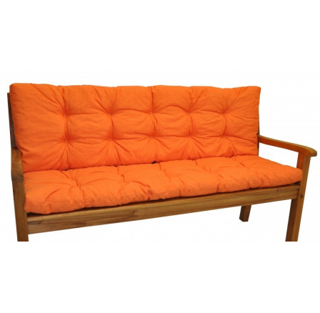 Vankúš na záhradnú lavičku 150 cm - oranžová látka