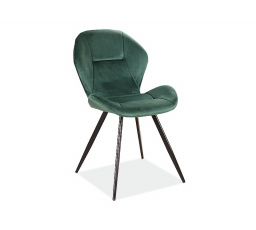 Jedálenská stolička GINGER Velvet, zelená Bluvel 78/čierna matná