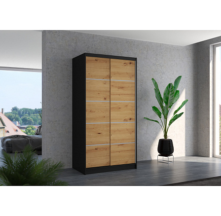 Posuvná skriňa RIVA 100 Black+Artisan