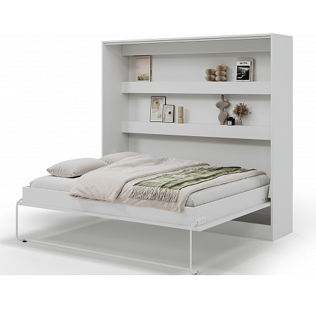 Devesto Horizontálna Sklápacia Posteľ 160 Biela Biela 200x160 Devesto Horizontálna Sklápacia Posteľ 160 Biela Biela 200x160