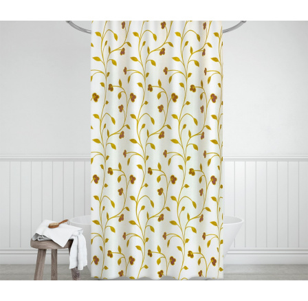 Sprchový záves béžové rastliny