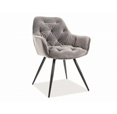 Jedálenská stolička CHERRY Velvet black/gray Velvet Bluvel 14
