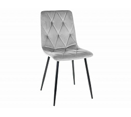 Jedálenská stolička TOM VELVET, svetlosivý Bluvel 03/čierny mat