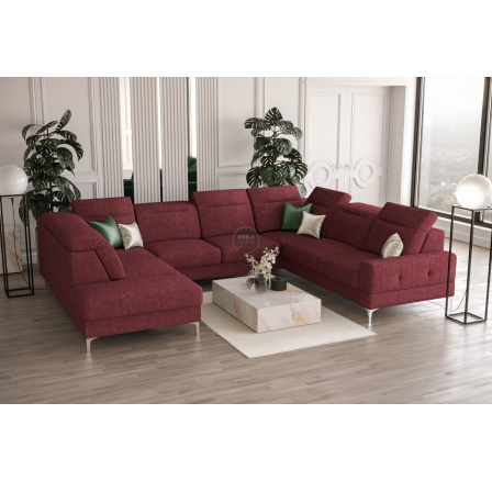 Rohová sedacia súprava MALIBU MAX I 260x350x220 cm - červená, pravá strana