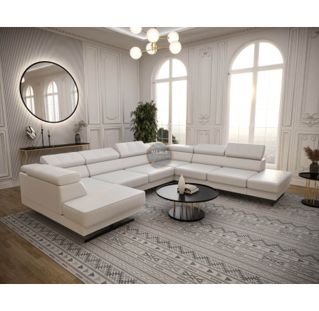Rohová sedacia súprava EMPORIO MAX II 300X350X180 - pravá, Eko koža biela Rohová sedacia súprava EMPORIO MAX II 300X350X180 - pravá, Eko koža biela
