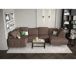 Rohová sedacia súprava MALIBU MAX II 180x350x182 cm - hnedá, ľavá strana