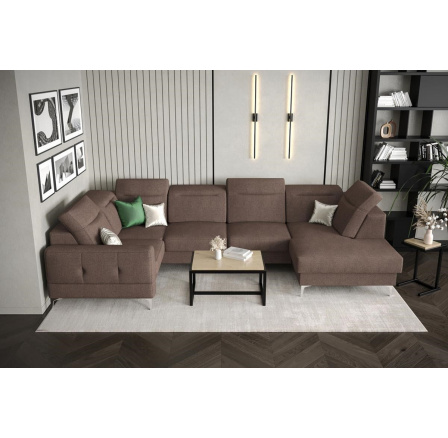 Rohová sedacia súprava MALIBU MAX II 180x350x182 cm - hnedá, ľavá strana Rohová sedacia súprava MALIBU MAX II 180x350x182 cm - hnedá, ľavá strana