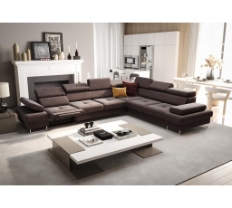 Rohová sedacia súprava s funkciou spania a relaxácie GALAXY MAX 350x280 cm - voliteľný odtieň - pravá