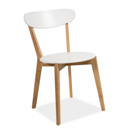 Jedálenská stolička MILAN, biela/dub