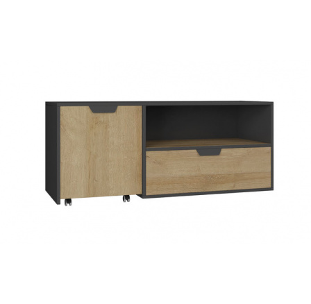 TV stolík NANO - NA10, grafit + dub rivera