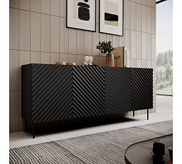 Komoda ONDA 4D2SZ, čierna / dub artisan