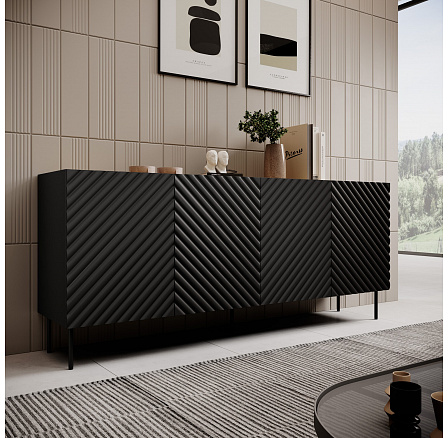 Komoda ONDA 4D2SZ, čierna / dub artisan Komoda ONDA 4D2SZ, čierna / dub artisan