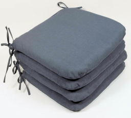 Vankúš na sedenie 40x40 cm tmavosivá látka - sada 4 kusov