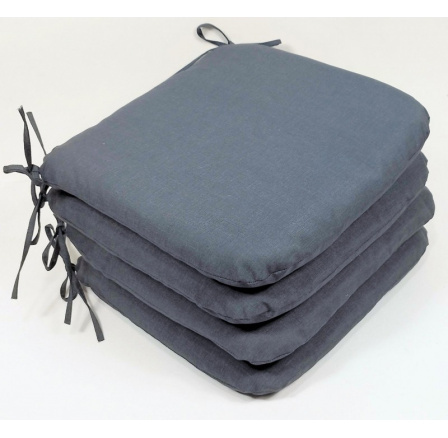 Vankúš na sedenie 40x40 cm tmavosivá látka - sada 4 kusov