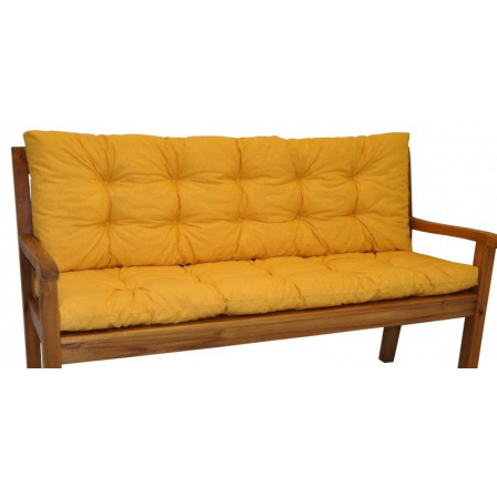 Vankúš na záhradnú lavičku 150 cm - žltá látka