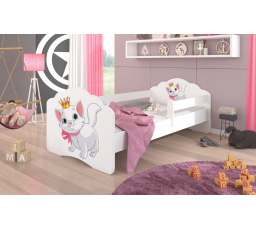 Posteľ s matracom a zábranou CASIMO CAT 160x80 Biela