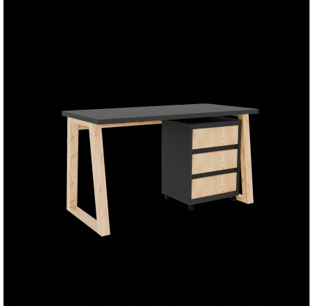 Písací stôl s kontajnerom Iwo I Grafit+Artisan