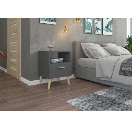 Nočný stolík so zásuvkou LOGAN Gray Nočný stolík so zásuvkou LOGAN Gray