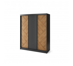 Posuvná skriňa MARRPHY III, Dub Karamel/Čierna Mat