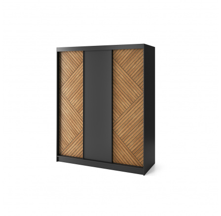 Posuvná skriňa MARRPHY III, Dub Karamel/Čierna Mat
