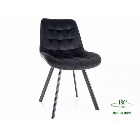 Jedálenská otočná stolička MONTI VELVET, Čierny Bluvel 19/Čierna Jedálenská otočná stolička MONTI VELVET, Čierny Bluvel 19/Čierna