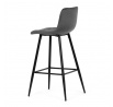 Stolička barová, sivá látka, štvornohá kovová podnož, čierny mat