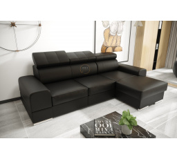 Rohová sedacia súprava ROYAL MINI 260×160 - čierna eko koža, pravá