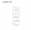Regál CARINI - CA5, svetlý grafit/biely briliant/dub nash