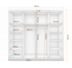 Šatní skriňa MULTI 23, Sivá/Biela