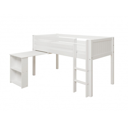 Vyvýšená posteľ s výsuvným stolom Romantic 455 biela Vyvýšená posteľ s výsuvným stolom Romantic 455 biela
