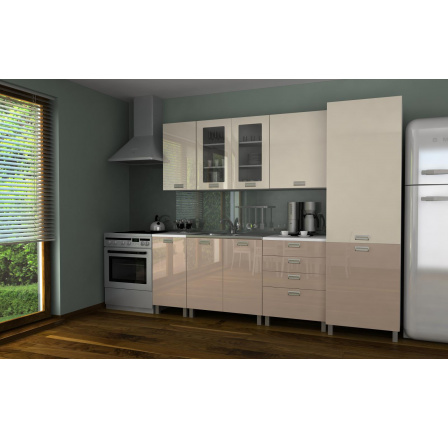 Kuchynská linka Simeon KRF 240 jasmín/kapučíno lesk