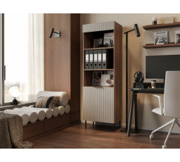 Vitrína ALMERA TYP 3, orech warmia/ kašmír