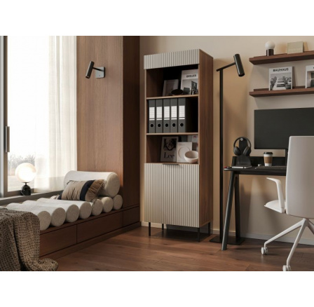 Vitrína ALMERA TYP 3, orech warmia/ kašmír