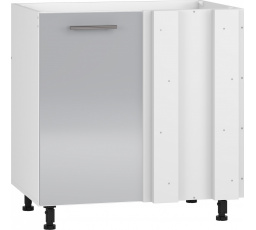 Kuchynská rohová dolná skrinka VENTO DKN-100/82, Biela/Svetlosivá
