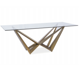 Jedálenský stôl ASTON, transparentný/medený
