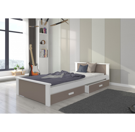 Posteľ s matracom ALDEX 180x80 Biela+Lanýž