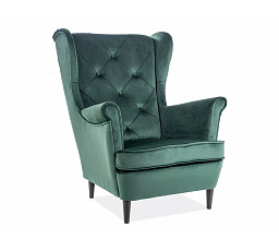 Kreslo LADY Velvet, zelené Bluvel 78/wenge
