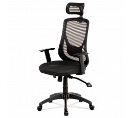 Kancelárske kreslo, synchrónny mech., čierna MESH, plast. kríž