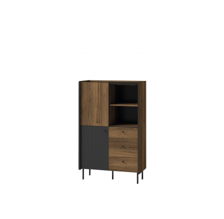 Systém "PRESTIGO" P4 (Regál 2D3S) - Farba: čierna/san sebastian Systém "PRESTIGO" P4 (Regál 2D3S) - Farba: čierna/san sebastian