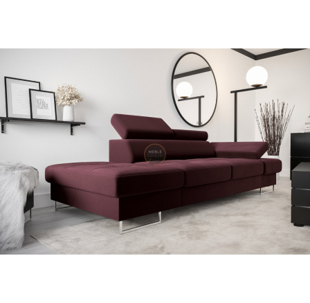 Sofa GALAXY II leňoška 235 cm - bordová, ľavá strana