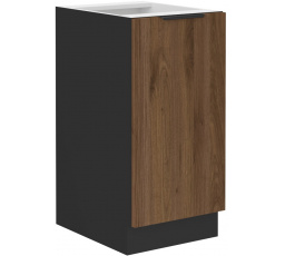 Dolná skrinka MONZA - 40 D 1F BB, Čierna mat/Orech