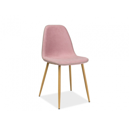 Jedálenská stolička DUAL, ružová/dubová