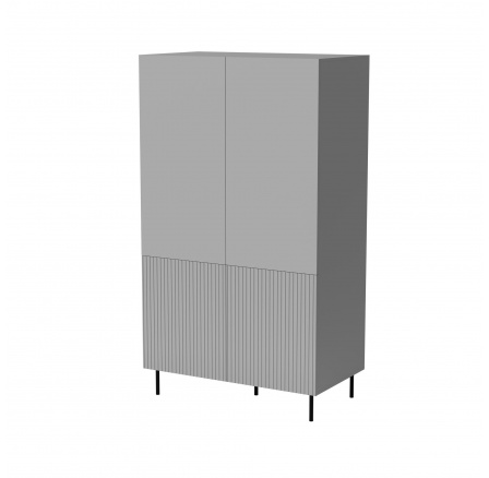 Šatní skriňa ASENSIO S-1, Svetlá sivá/Čierna